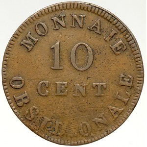 Francie, Ludvík XVIII. (1814-24). 10 centimes 1814 vojenský arzenál Antwerpy
