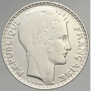 Francie, III. republika (1875 - 1940). 20 frank Ag 1933
