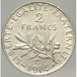Francie, III. republika (1875 - 1940). 2 frank 1914 C