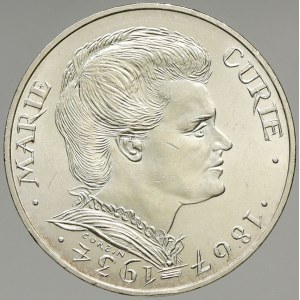 Francie, Republika (po r. 1940). 100 frank Ag 1984 Marie Curie