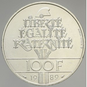 Francie, Republika (po r. 1940). 100 frank Ag 1989 deklarace lidských práv