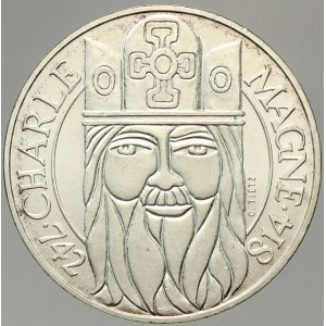 Francie, Republika (po r. 1940). 100 frank Ag 1990 Karel Veliký