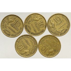 Francie, Republika (po r. 1940). 10 frank 1950 B, 1951 B, 1952, 1953, 1955