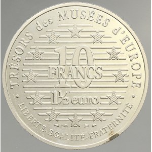 Francie, Republika (po r. 1940). 10 frank = 1 1/2 euro 1997 Degas- tanečnice