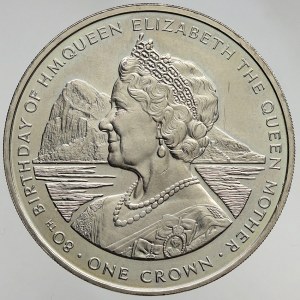 Gibraltar, Alžběta II. (1952-2022). 1 crown 1980 královna matka