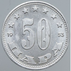 Jugoslávie, 50 para (Al) 1953