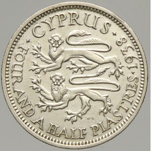 Kypr, Jiří VI. 4 1/2 piastr 1938