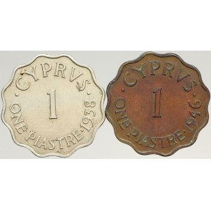 Kypr, Jiří VI. 1 piastr 1938, 1 piastr 1946