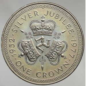 Man, Alžběta II. (1952-2022). 1 crown 1977 stříbrné jubileum