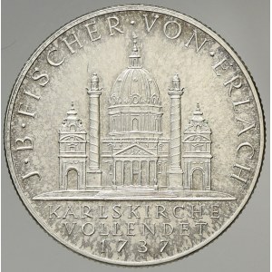 Rakousko, rep., 2 schilling 1937 Fischer von Erlach