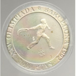 Španělsko, Juan Carlos I. (1975-2014). 2000 pesos 1990 OH - pelota