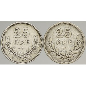 Švédsko, 25 öre 1910, 1918