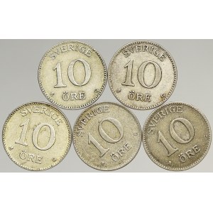 Švédsko, 10 öre 1929, 1930, 1931, 1935 (2x)