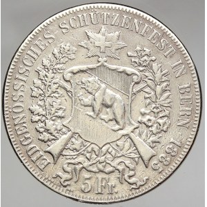 Švýcarsko, 5 frank 1885 střelby Bern