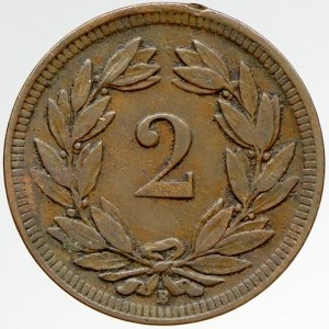 Švýcarsko, 2 rappen 1902 B