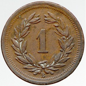 Švýcarsko, 1 rapp 1876 B