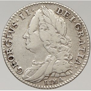 Velká Británie, Jiří II. (1727-1760). 6 pence 1746 LIMA