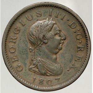 Velká Británie, Jiří II. (1727-1760). 1 penny 1807
