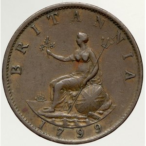 Velká Británie, Jiří II. (1727-1760). 1/2 penny 1799
