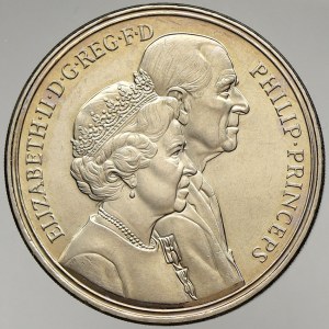 Velká Británie, Alžběta II. (1952-2022). 5 libra 1997 zlatá svatba