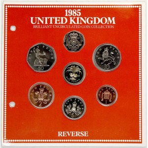 Velká Británie, Sada oběžných mincí 1985, 1986