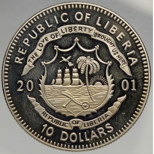 Libérie, 10 dollar 2001 Budha