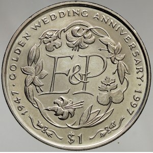 Sierra Leone, 1 dollar 1997 zlatá svatba
