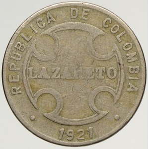 Kolumbie, 5 cent 1921 pro leprosaria