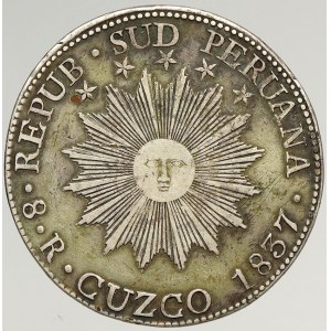 Peru, Republika Jižní Peru. 8 real 1837 Cuzco