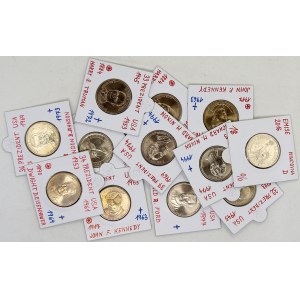 USA, Konvolut 1 dollarů ze serie prezidenti, mincovny D + P