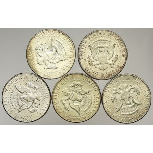 USA, 1/2 dollar 1964 (Ag 0.900), 1965, 1968, 1968 D, 1969 (Ag 0.400)