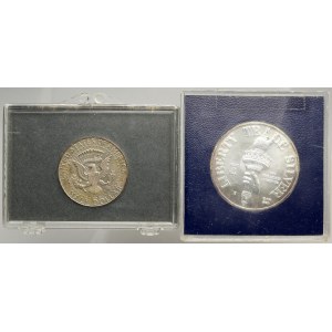 USA, 1/2 dollar 1964, 1 dollar 1964