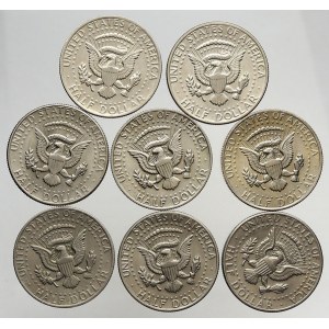 USA, 1/2 dollar 1972 D, 1973, 1973 D, 1974 (2x), 1977 D (2x), 1978