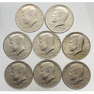 USA, 1/2 dollar 1972 D, 1973, 1973 D, 1974 (2x), 1977 D (2x), 1978