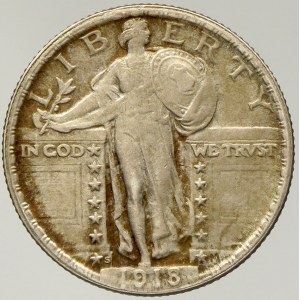 USA, 1/4 dollar 1918 S
