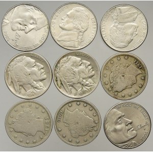 USA, 5 cent 1905, 1910, 1911, 1917, 1919, 2004 (2x), 2005 (2x)