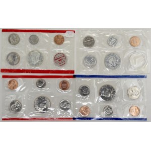 USA, Sada oběžných mincí 1964 Ag, 1980 D, 1988 D, 1988 P