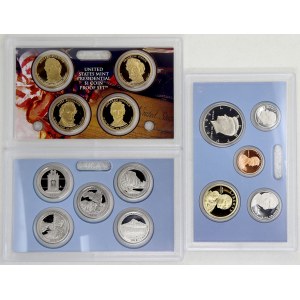 USA, Sada oběžných mincí 2010 S, 1/4 dollarů a 1 dollarů prezidenti