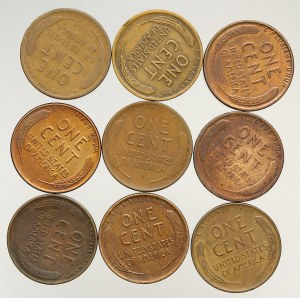 USA, Konvolut 1 centů - Lincoln - starý typ