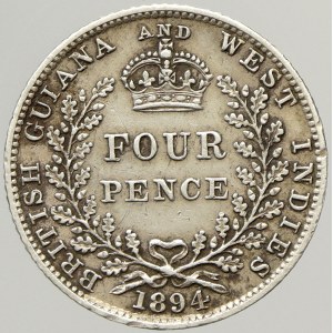 Britská Guyana a Západní Indie, Victorie (1837-1901). 4 pence 1894