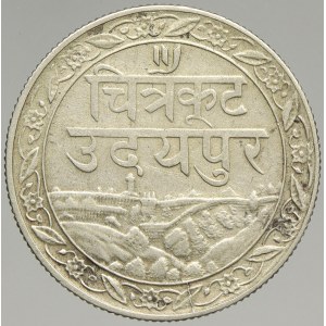 Indie - Mewar, Fatteh Singh (1884-1929). 1/2 rupie 1928