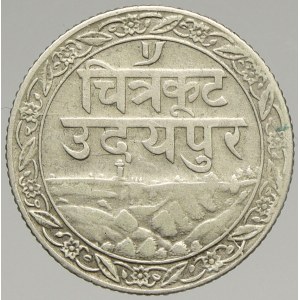 Indie - Mewar, Fatteh Singh (1884-1929). 1/4 rupie 1928