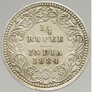 Indie - Britská, Viktorie. 1/4 rupie 1884