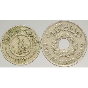 Libanon, 1 piastr 1925, 1/2 piastr 1936