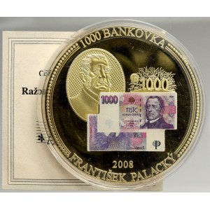 Ostatní numismatické ražby, Medaile připomínající bankovky ČR - 1000 Kč 2008