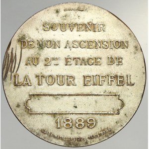 Francie, Suvenýrová medaile za návštěvu 2. patra Eiffelovy věže 1889