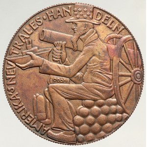 Německo, Satirická medaile k americké neutralitě v I. sv. válce 1914 - 1915