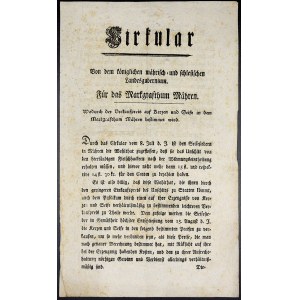 Cirkuláře a patenty, Leopold II. Cirkulář - Brno, určování cen svíček a mýdla v markrabství moravském. 2.9.1790. 2 strany, německy