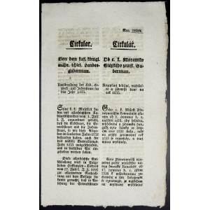 Cirkuláře a patenty, František II./I. Cirkulář - Brno, vypsání dědičné, výdělečné a židovské daně na rok 1833.