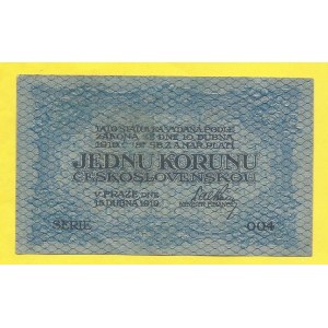 ČSR 1919 - 1938, 1 Kč 1919, s. 004. H-7a